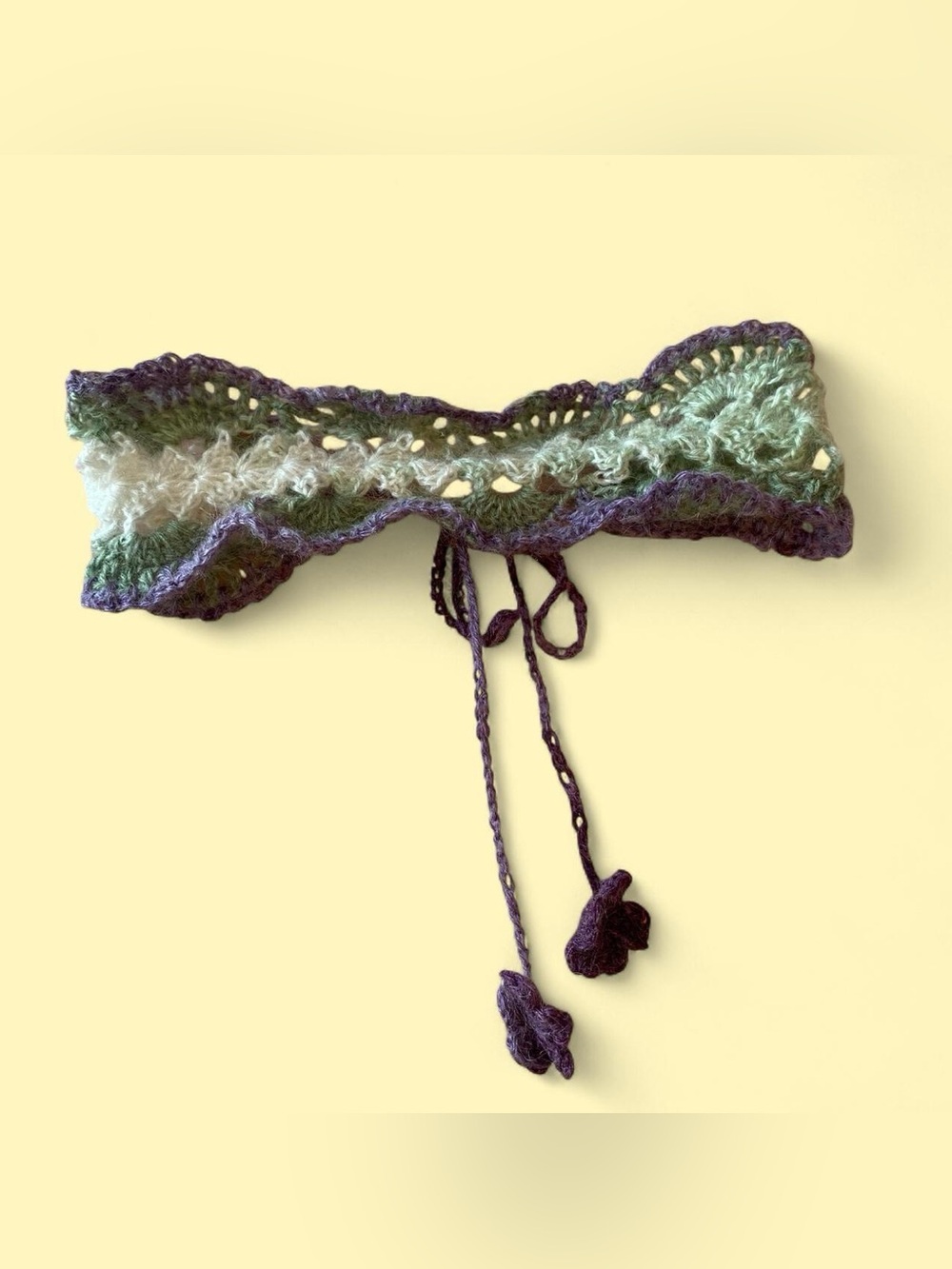 Handmade Crochet Headband - Purple and Green